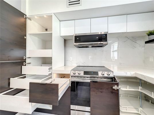 Interior, Kitchen, Marble Walls, Stainless Steel Appliances