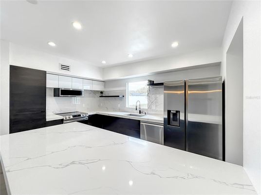 Interior, Kitchen, Recessed Lighting, Stainless Steel Appliances