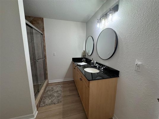 Bathroom, Dual Sink Vanities, Glass Shower, Interior