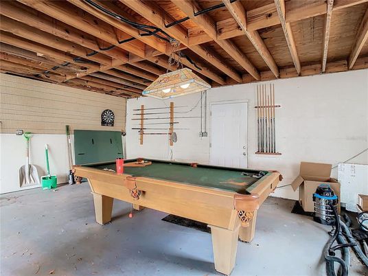 Billiard Table, Game Room, Interior, Wooden Beams, Wooden Ceilings