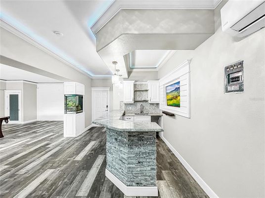 Chandelier, Interior, Kitchen, Pendant Lights, Wood Texture Flooring