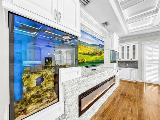 Fireplace, Interior, Wood Texture Flooring