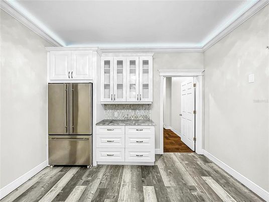 Interior, Kitchen, Stainless Steel Appliances, Wood Texture Flooring