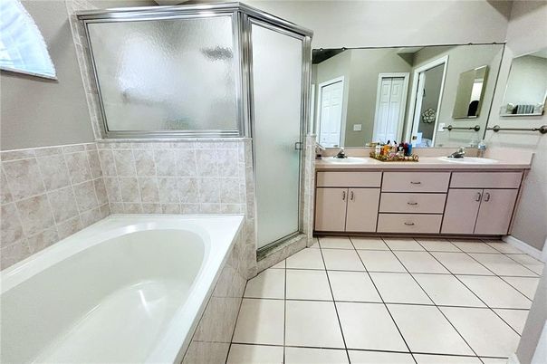 Bathroom, Dual Sink Vanities, Glass Shower, Interior