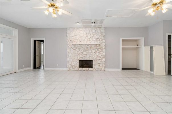 Empty room, Fireplace, Interior