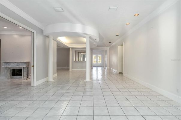 Empty room, Fireplace, Interior, Recessed Lighting