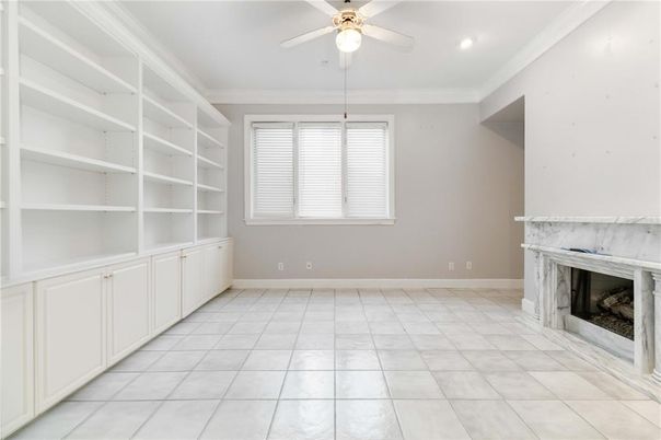 Empty room, Fireplace, Interior, Recessed Lighting