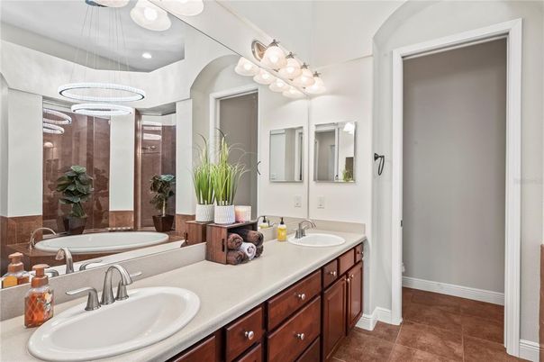 Bathroom, Dual Sink Vanities, Interior, Pendant Lights