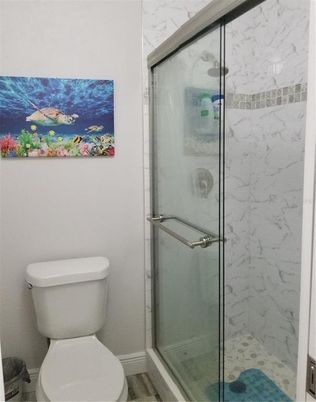 Bathroom, Glass Shower, Interior, Marble Walls