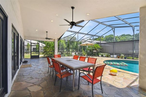 Dining room, Glass Ceilings, Interior, Pool, Recessed Lighting, Sun Room