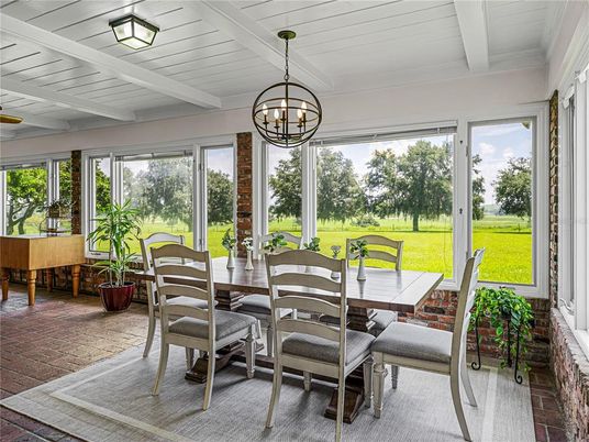 Chandelier, Dining room, Interior, Sun Room