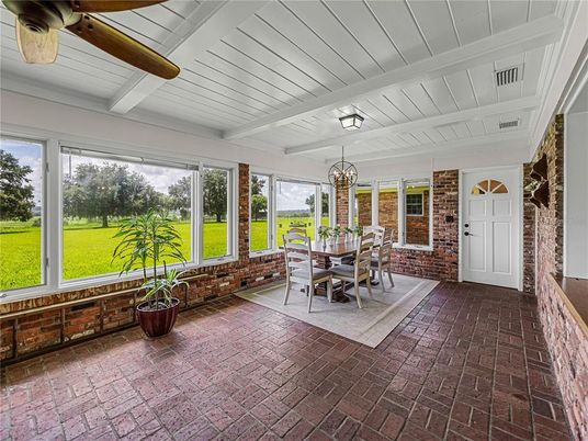 Dining room, Interior, Stone Walls, Sun Room, Wooden Beams