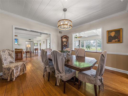 Chandelier, Dining room, Interior, Wood Texture Flooring