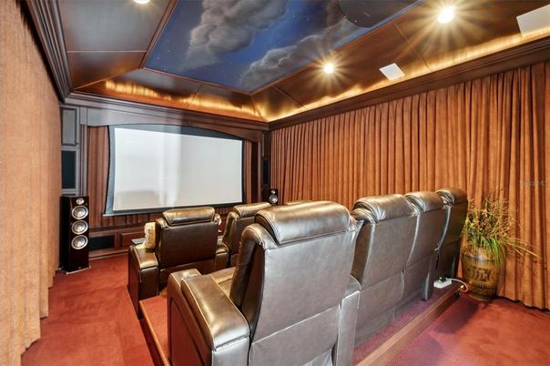 Home Theatre Room, Interior, Projection Screen, Recessed Lighting, Theatre Room