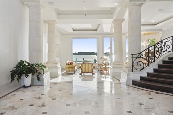 Interior, Marble, Recessed Lighting, Water