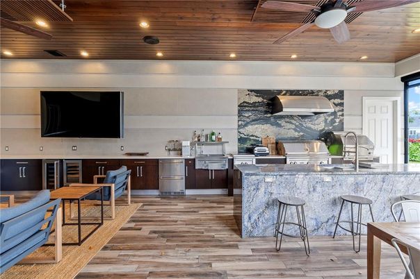 Interior, Kitchen, Recessed Lighting, Stainless Steel Appliances, Wooden Ceilings, Wood Texture Flooring