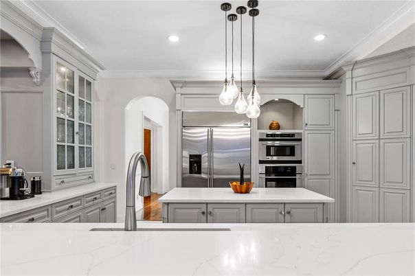 Interior, Kitchen, Pendant Lights, Recessed Lighting, Stainless Steel Appliances
