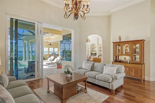 Chandelier, Interior, Living room, Wood Texture Flooring