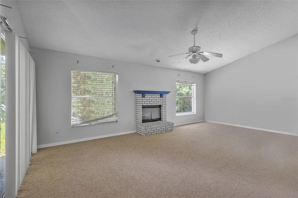 Empty room, Fireplace, Interior