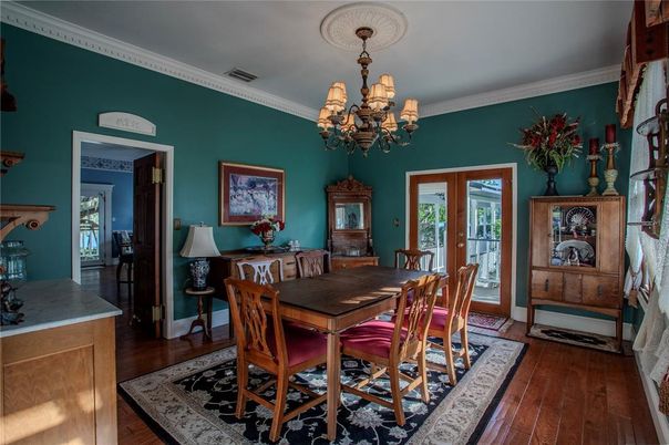 Chandelier, Dining room, Interior, Wood Texture Flooring