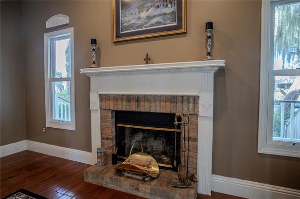 Fireplace, Interior, Wood Texture Flooring