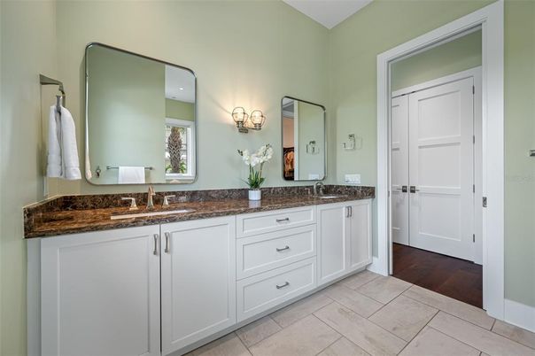 Bathroom, Dual Sink Vanities, Interior, Wood Texture Flooring