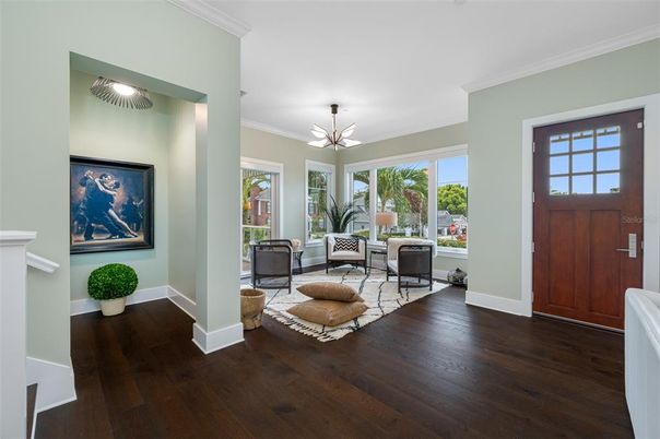 Fireplace, Interior, Living room, Pendant Lights, Wood Texture Flooring