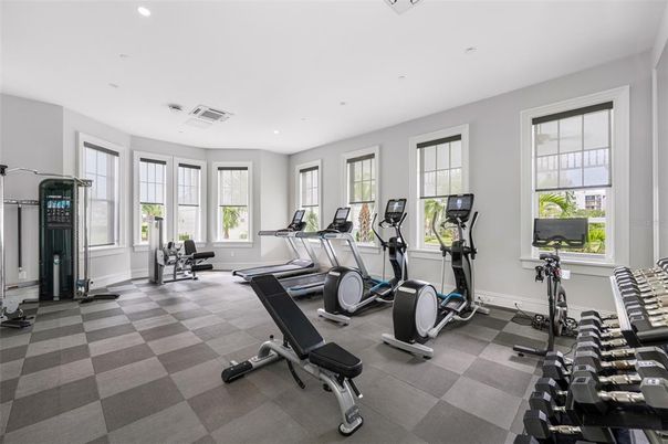 Fitness Equipment, Gym, Interior, Recessed Lighting