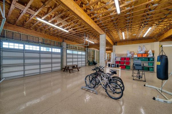 Garage, Interior, Wooden Beams, Wooden Ceilings
