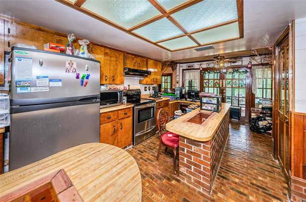 Interior, Kitchen, Wood Texture Flooring