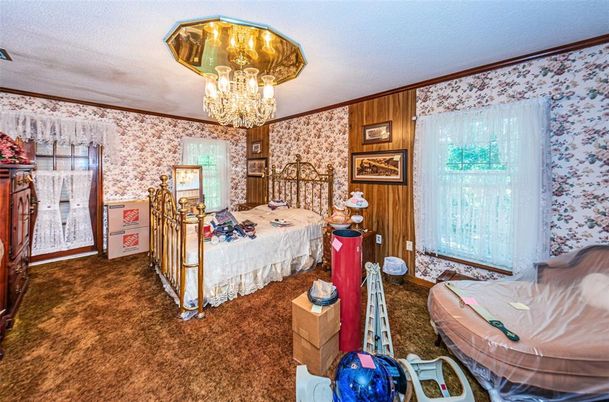 Bedroom, Chandelier, Interior