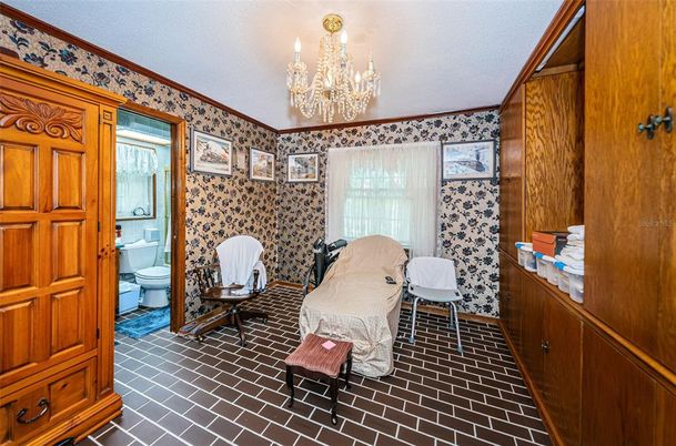 Bathroom, Chandelier, Interior