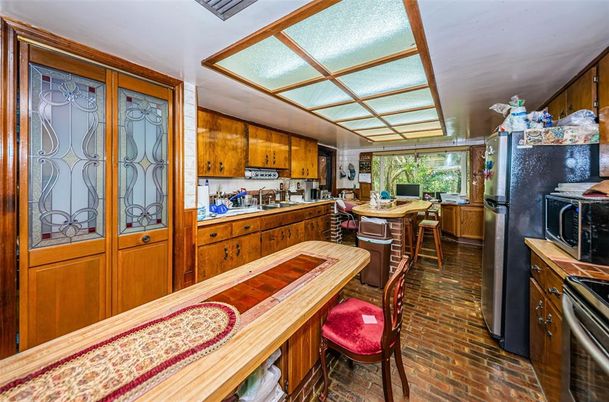 Interior, Kitchen, Wood Texture Flooring