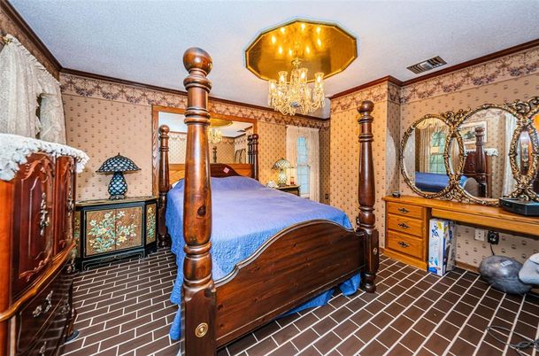 Bedroom, Chandelier, Interior