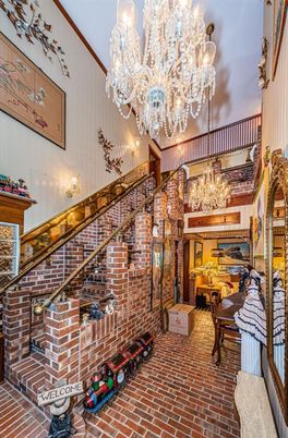 Chandelier, Interior, Stone Walls