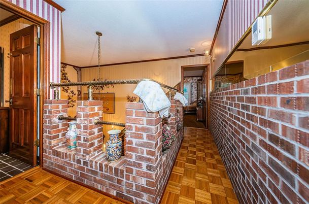 Interior, Stone Walls, Wood Texture Flooring