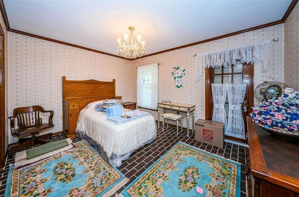 Bedroom, Chandelier, Interior