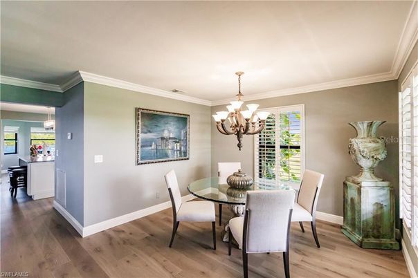 Chandelier, Dining room, Interior, Pendant Lights, Wood Texture Flooring