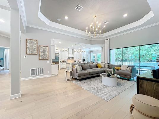 Interior, Kitchen, Living room, Pendant Lights, Recessed Lighting, Stainless Steel Appliances, Wood Texture Flooring