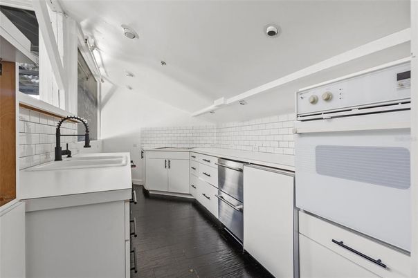 Interior, Kitchen, Stainless Steel Appliances, Wood Texture Flooring