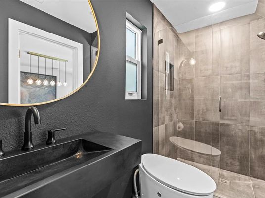Bathroom, Glass Shower, Interior, Pendant Lights, Recessed Lighting