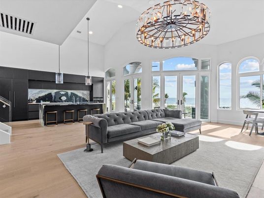 Chandelier, Interior, Kitchen, Living room, Pendant Lights, Recessed Lighting, Wood Texture Flooring