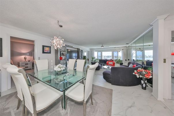 Dining room, Interior, Living room, Marble, Pendant Lights
