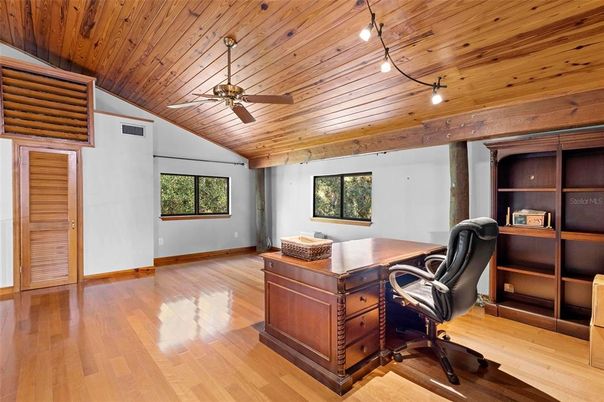 Home Office, Interior, Wooden Ceilings, Wood Texture Flooring