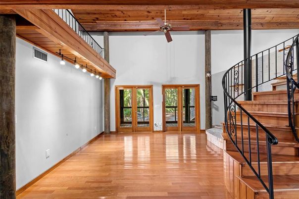 Empty room, Interior, Wooden Beams, Wooden Ceilings, Wood Texture Flooring