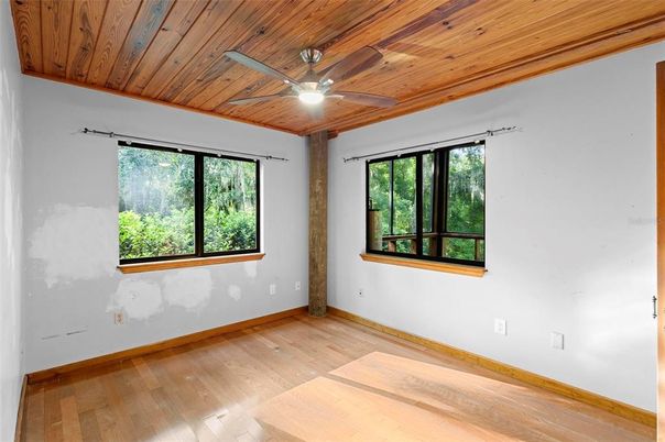 Empty room, Interior, Wooden Ceilings, Wood Texture Flooring