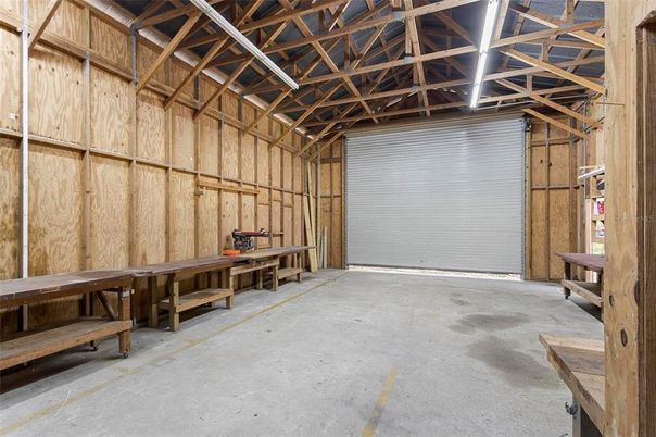 Garage, Interior, Wooden Beams, Wooden Walls