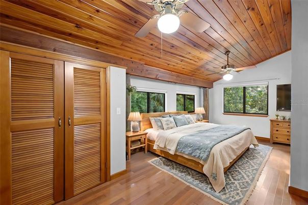 Bedroom, Interior, Wooden Ceilings, Wood Texture Flooring