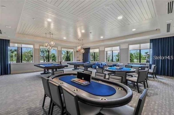 Billiard Table, Chandelier, Game Room, Interior, Pendant Lights, Recessed Lighting