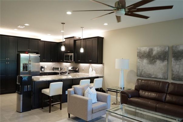 Interior, Kitchen, Living room, Pendant Lights, Recessed Lighting, Stainless Steel Appliances